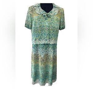 Danny & Nicole sheath zip up ladies dress and jacket set size 12 Y2K flutter
